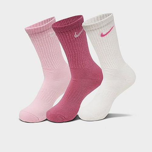 Everyday Cushioned Training Crew Socks (3-Pack) in playful pink/ foam/