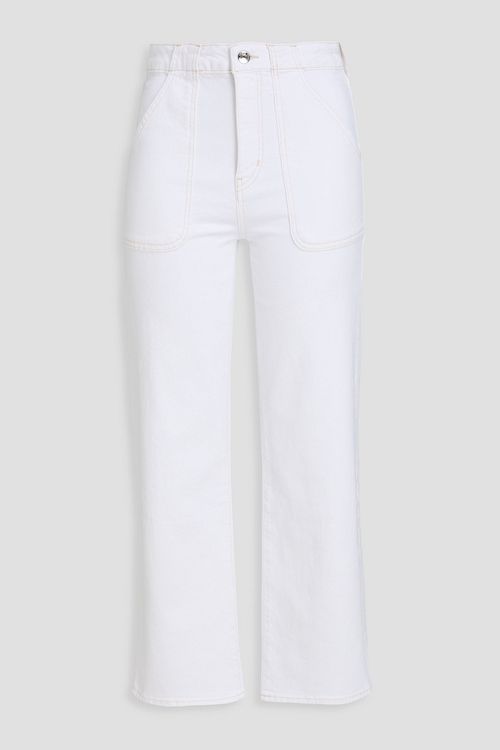 The Modern Pocket cropped high-rise wide-leg jeans - White - 23