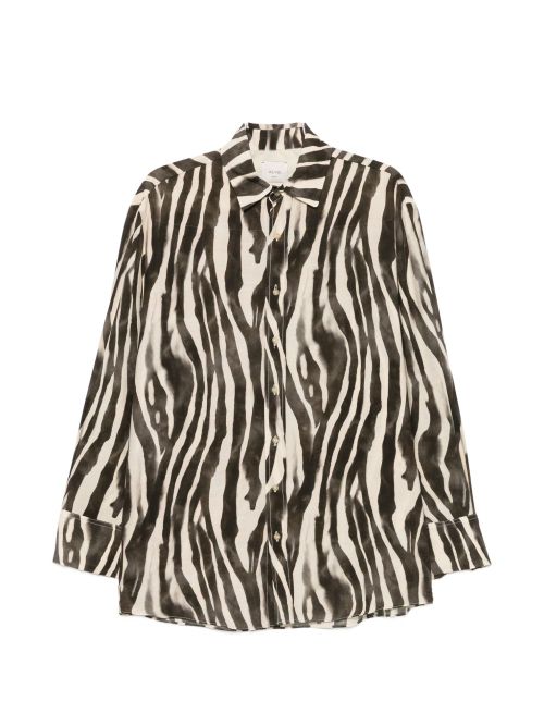 Zebra-Print Shirt — black
