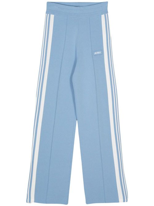Stripped knitted track pants - Blue