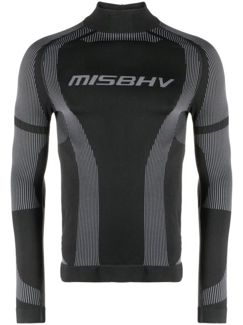 Logo-print compression top - Black