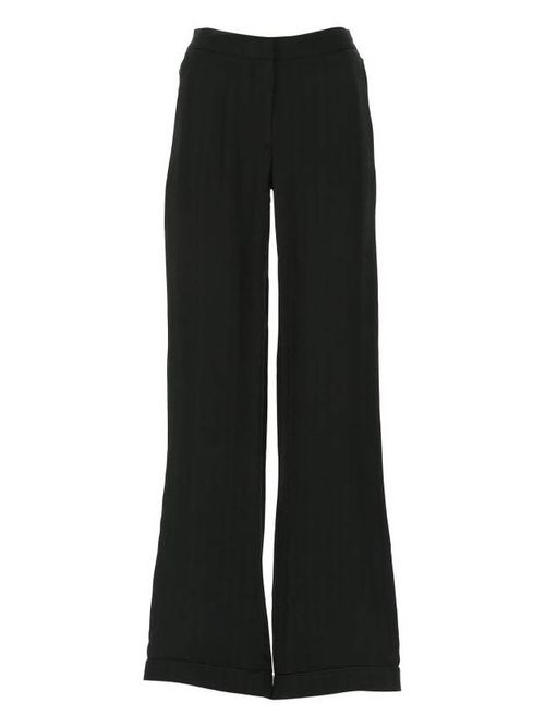 Alphabet-print wide-leg trousers - Black