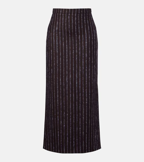 Pinstripe wool and mohair pencil skirt