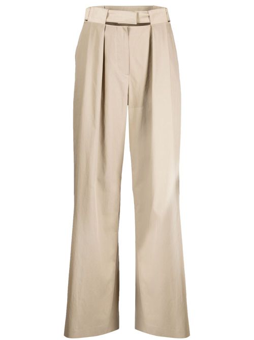 Cut-out pleated palazzo pants - Brown