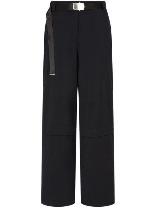 Wool belted trousers - Black