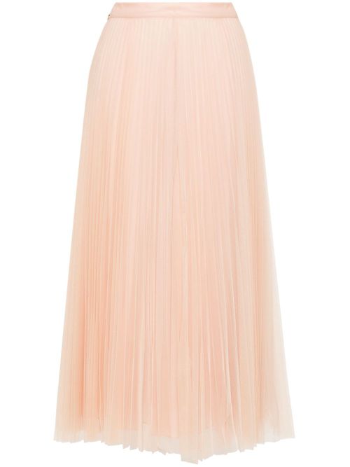 Logo-plaque midi skirt - Neutrals