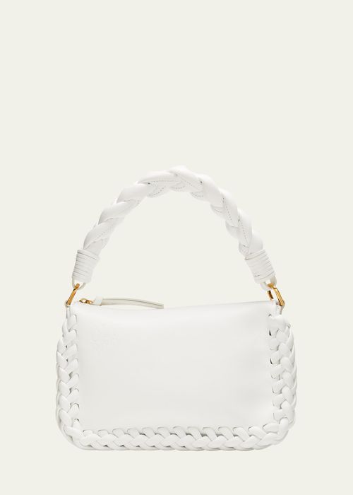 Small Braided Leather Top-Handle Bag
