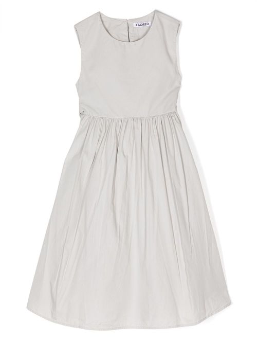 Bow-detail organic-cotton dress - Grey