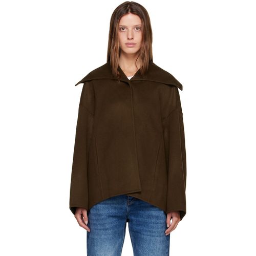 Khaki Nenka Wool Cash Sailor-Collar Jacket