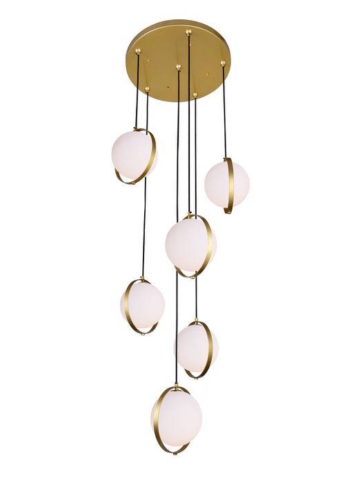 Medallion Gold LED Pendant from the Da Vinci Collection