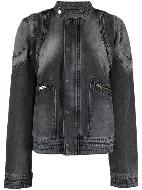 Downtown LA denim moto jacket - Grey