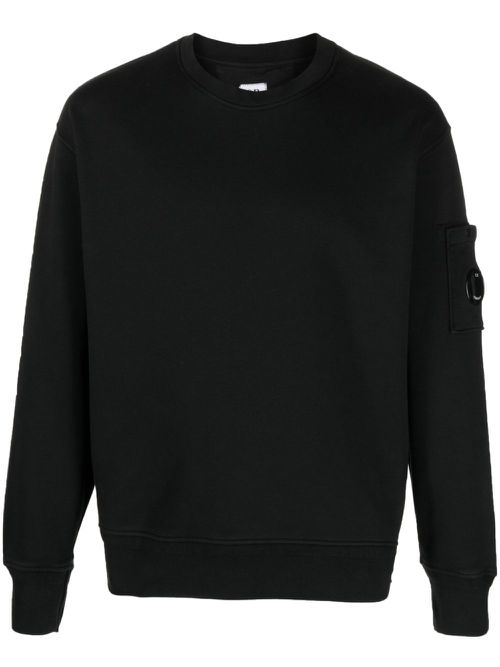 Lens-detail cotton sweatshirt - Black