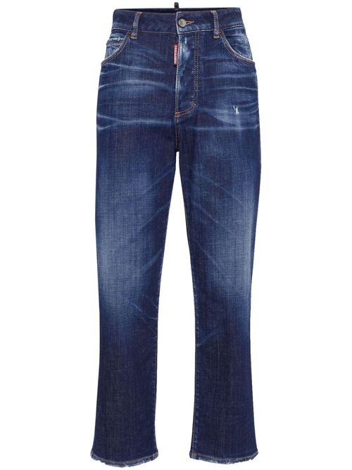 Faded straight-leg jeans - Blue