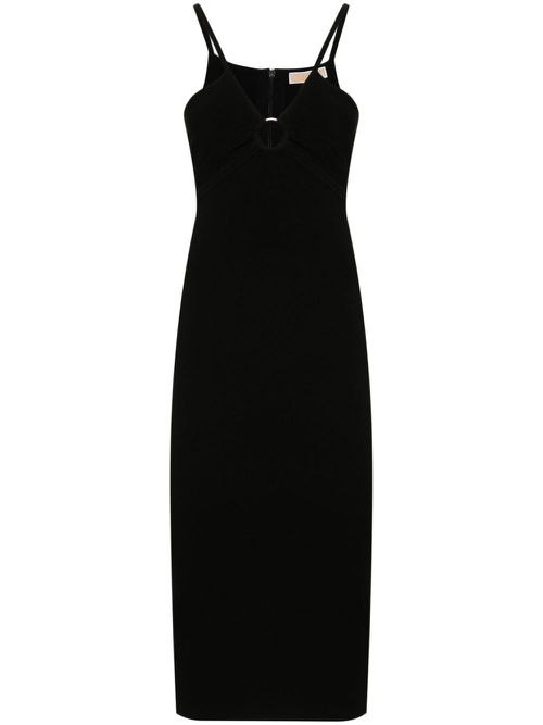 Cut-out detail knitted midi dress - Black