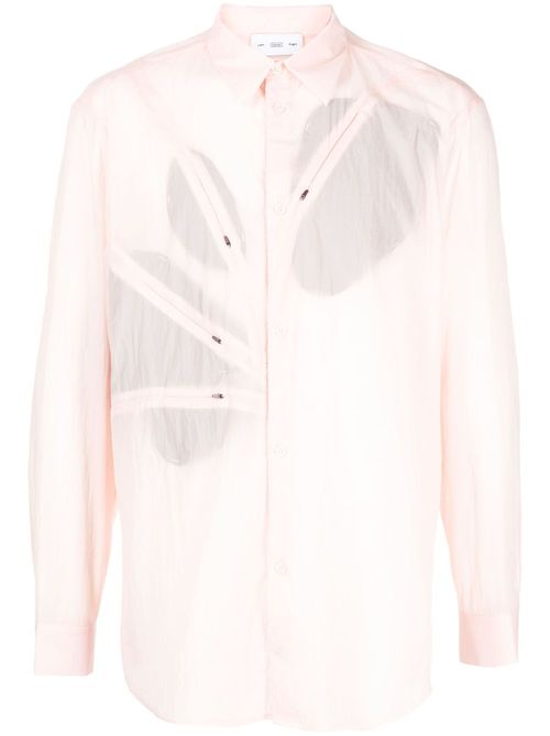 Decorative-zip detailing shirt - Pink