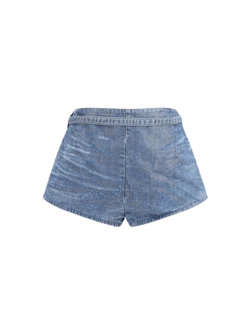 Distressed Denim Denim Shorts — Blue