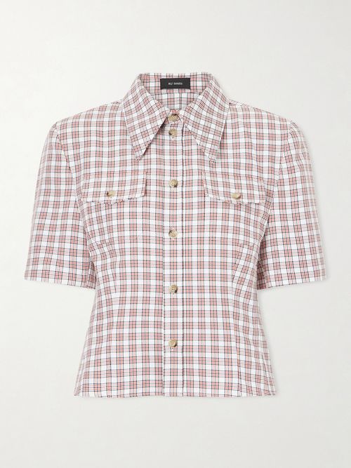 Chavela Checked Woven Shirt - Red
