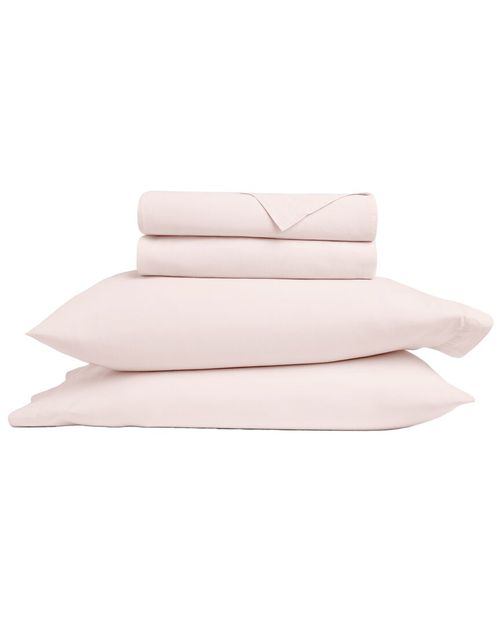 Cotton Percale Solid Brushed & Washed Bed Sheet Set