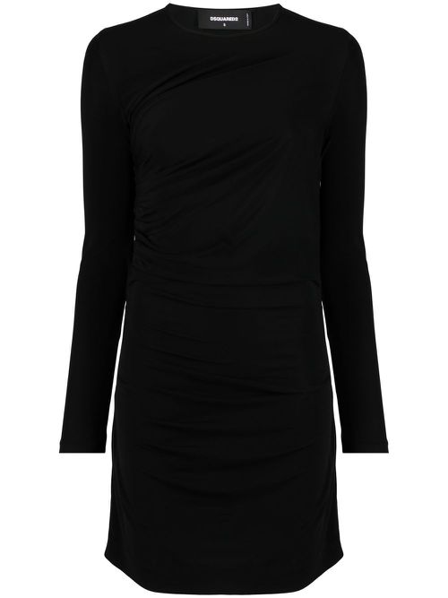 Long-sleeved mini dress - Black