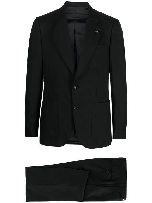 Single-breasted wool suit - Black