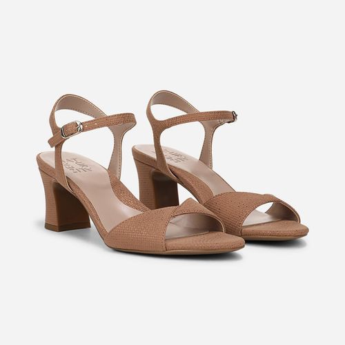 Nyla Dress Sandals, Café Beige Faux Leather