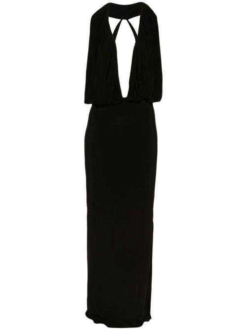 Open-back jersey gown - Black