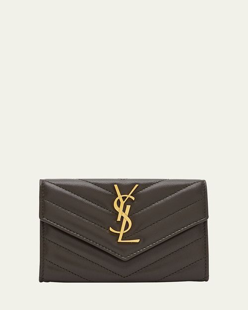 YSL Monogram Small Flap Wallet in Smooth Leather