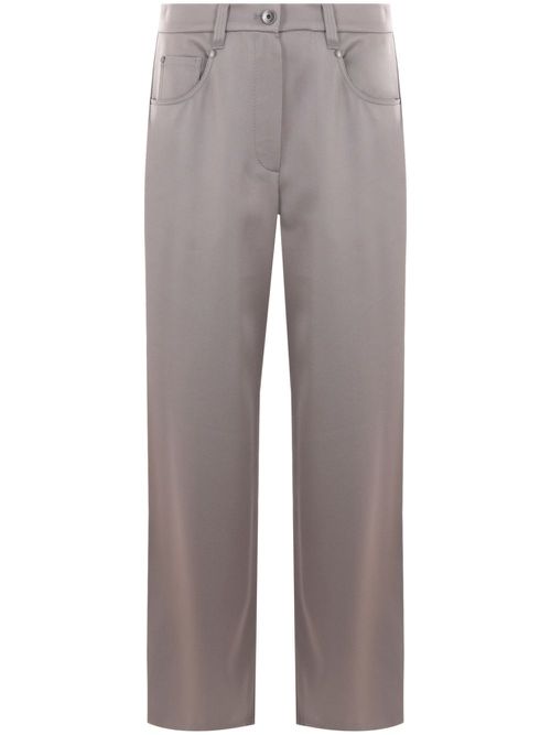 Wide cady-satin trousers - Grey
