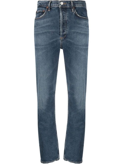 High-waisted slim-fit jeans - Blue
