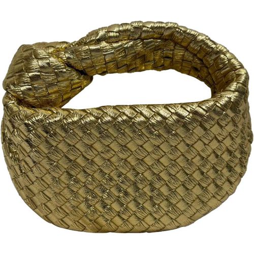Bottega Veneta Preloved Metallic Intrecciato Mini Jodie In Gold Nappa Leather In Metallic Gold