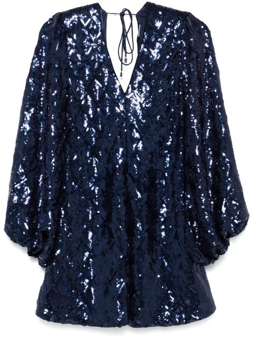 Sequinned mini dress - Blue