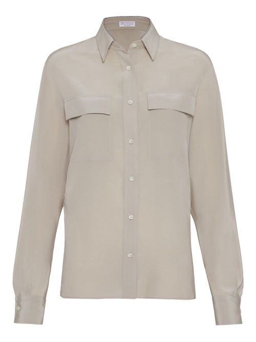 Crepe de chine shirt - Neutrals