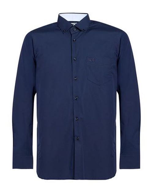 Man Shirt Midnight blue Size 16 Cotton