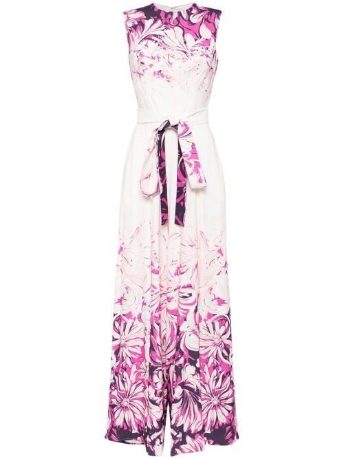 Floral-print wide-leg jumpsuit - Magenta Print