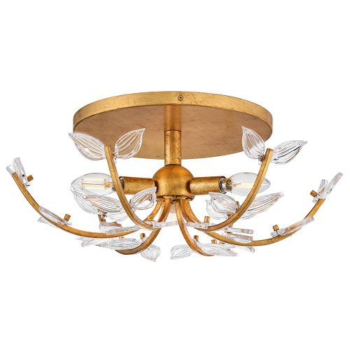 Distressed Brass LED Semi-Flush Mount from the Aliso Collection