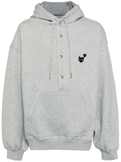 Love panther multi snap hoodies - Grey