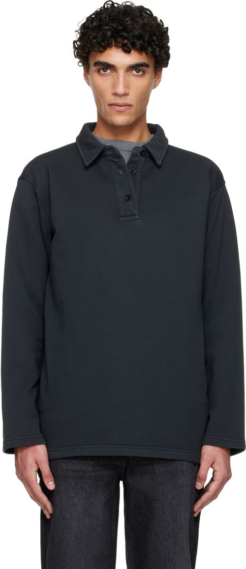 Black Long-Sleeve Polo