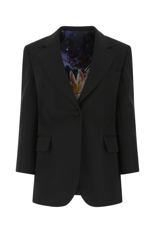 Single-Button Blazer — Black