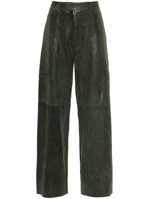 Suede straight trousers - Green