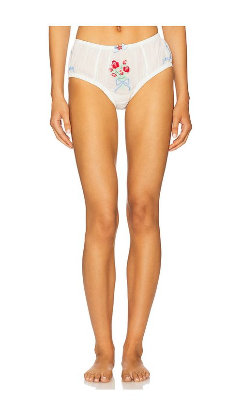 For Love & Lemons Forget Me Not Bloomer Panty in White. -  XS also in L, M