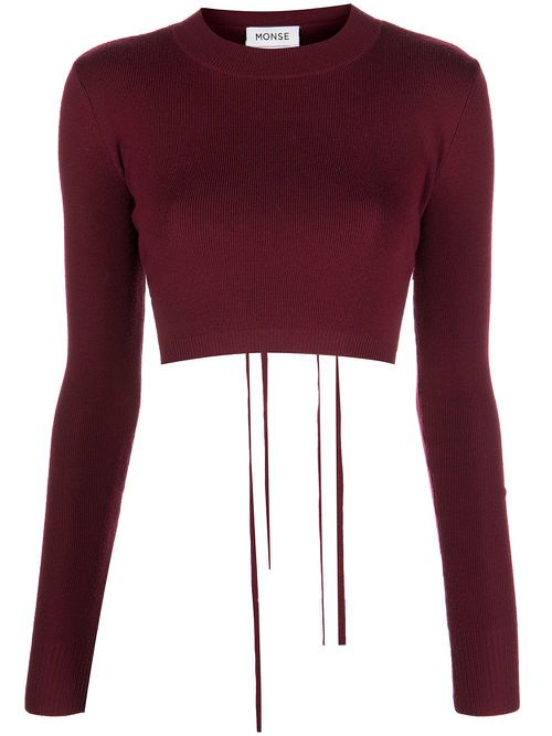 Lace-up detail sweatshirt - Red