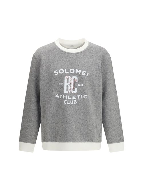 Crew Neck Cotton Sweatshirt — Gray