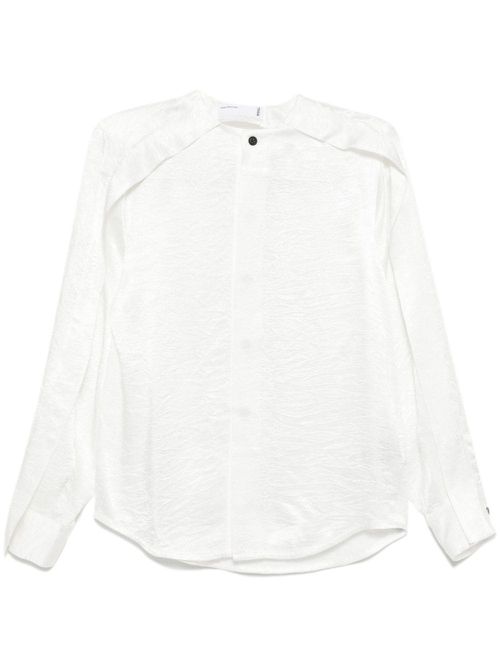 Wrinkle satin blouse - White