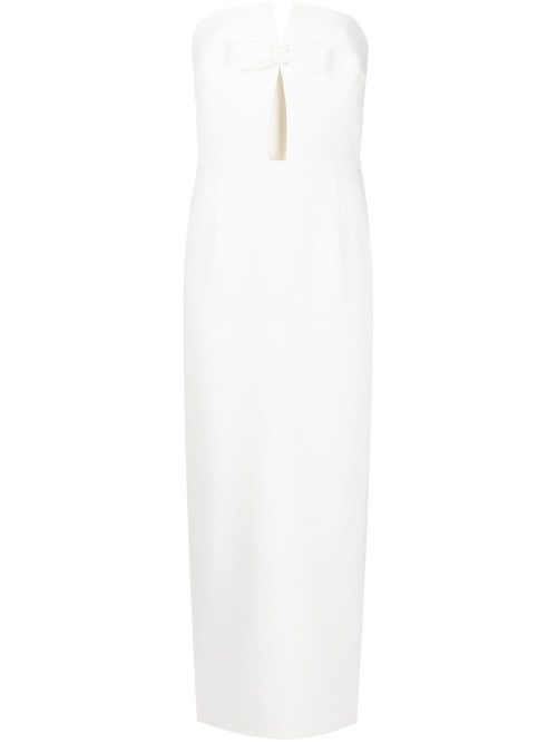 Bow-detail strapless gown - White