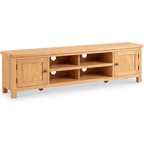 Surrey Oak 180cm Extra Large TV Stand, Screens Up " | Roseland