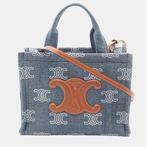 Celine Blue Small Denim Cabas Thais Satche