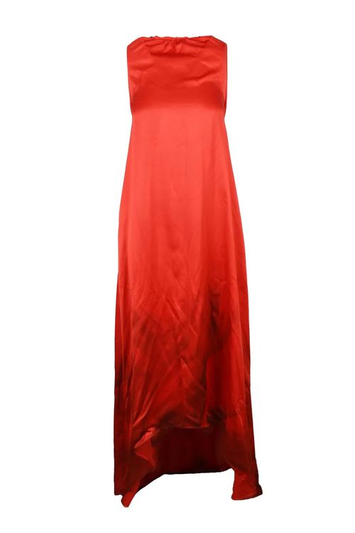 Long Satin Dress - Red