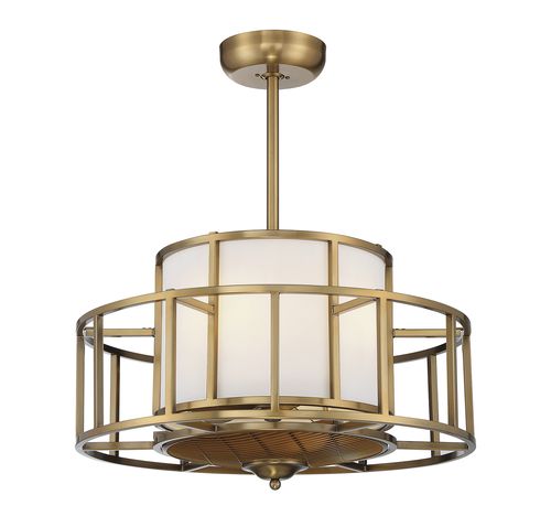 Savoy House Oslo 4-Light Fan D Lier in Warm Brass - 30-FD