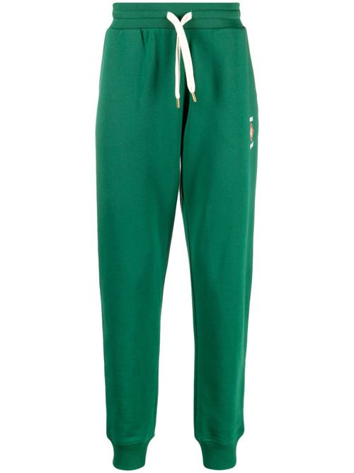 Logo-print cotton track pants - Green