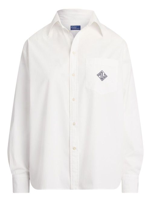 Logo-embroidered shirt - White